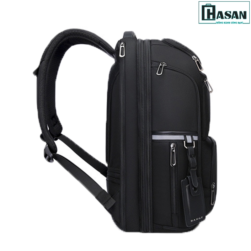 Balo du lịch đa năng đựng Laptop BANGE 32 ngăn, đai gắn Vali kèm cáp sạc ẩn cao cấp