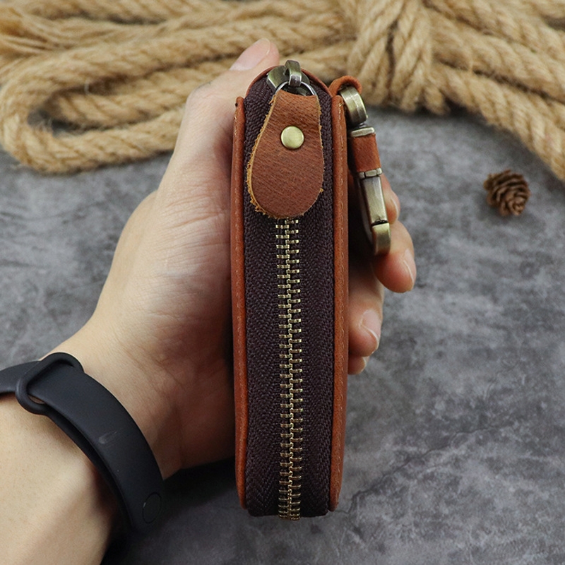 Bao da, túi đựng móc khóa, chìa khóa ô tô xe hơi, khóa Smartkey Tiding da bò cao cấp