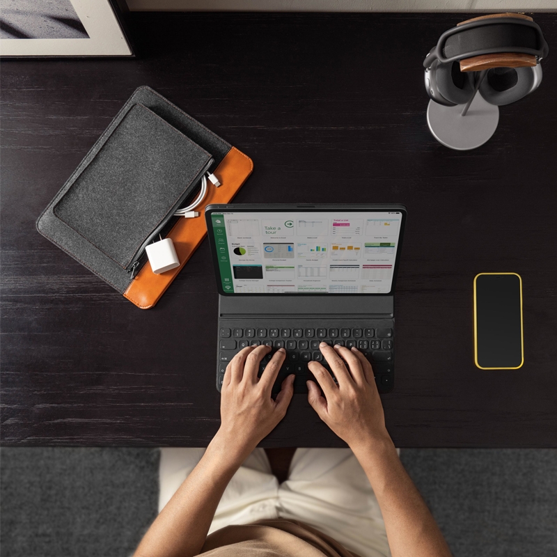 Túi chống sốc chính hãng TOMTOC (USA) Felt & PU Leather - H16-B03 cho iPad 12.9 inch/Surface/Samsung Galaxy Tab