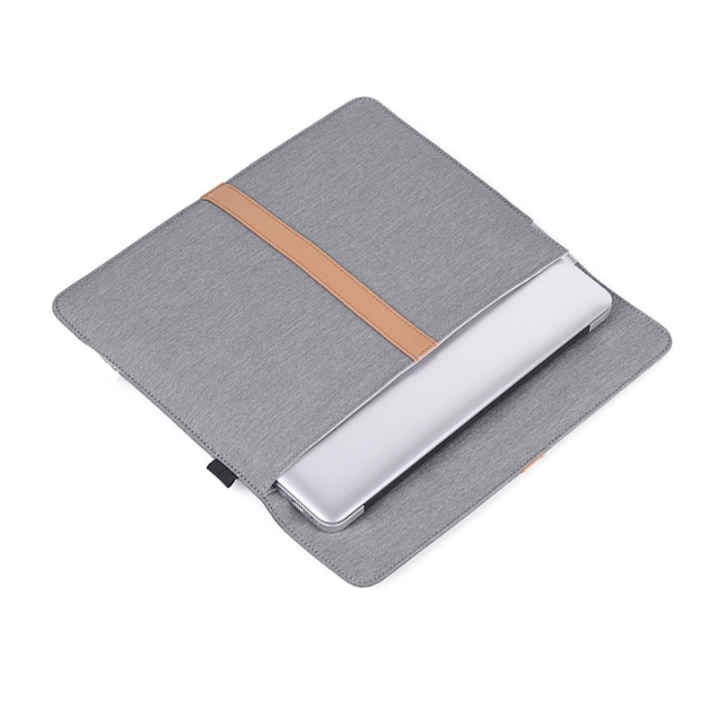 Túi chống sốc Laptop, Macbook Canvasartisan viền da kèm khe cắm bút và khe sạc cao cấp