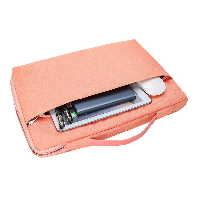 Túi chống sốc Macbook, Laptop viền màu, ngăn phụ ngang kèm quai xách bằng da