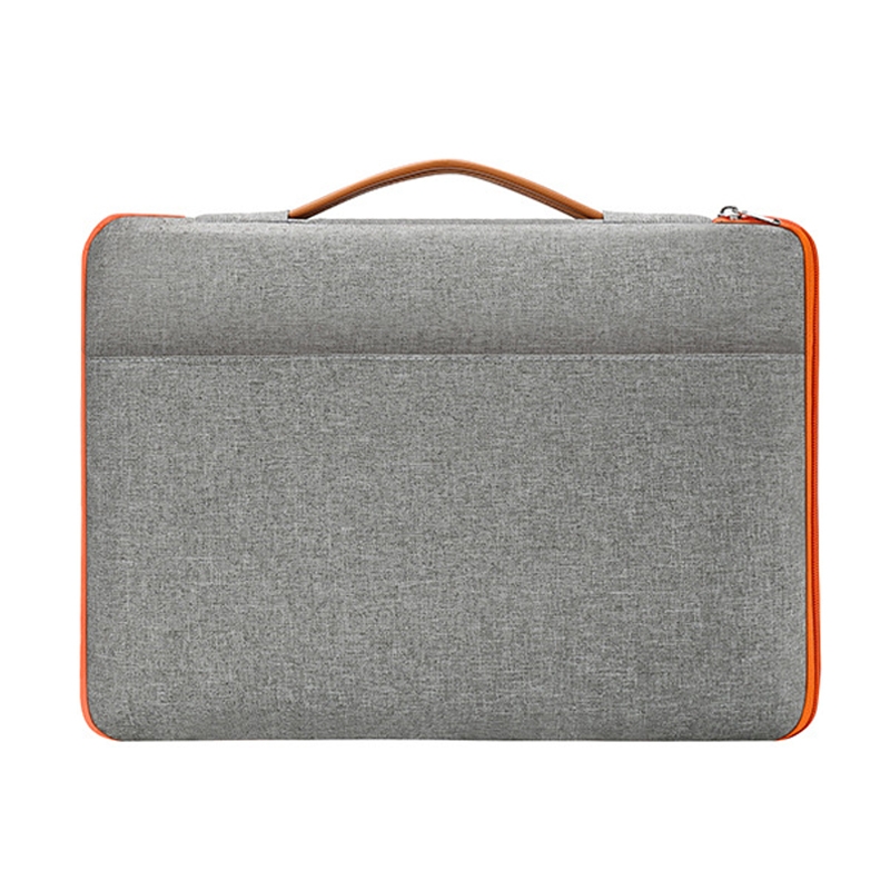 Túi chống sốc Macbook, Laptop viền màu, ngăn phụ ngang kèm quai xách bằng da