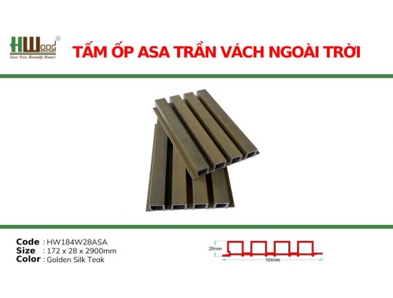 HW184W28ASA Golden Silk Teak 172 x 28 x 2900 Lam sóng