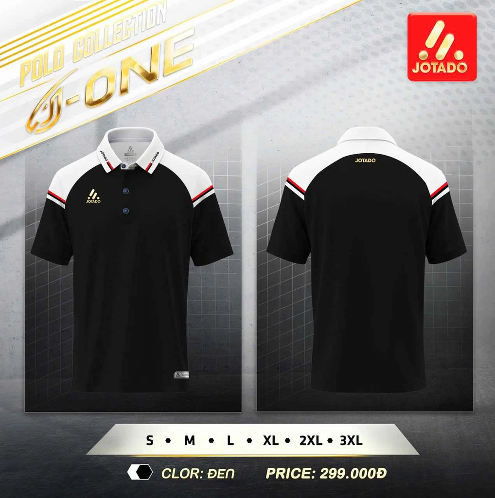 Áo Polo Thể Thao Jotado J1 - Màu Đen