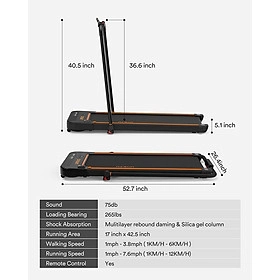Máy Chạy Bộ Xiaomi Urevo Strol 2 in 1 Thông Minh Có Điều Khiển Từ Xa, Độ Ồn Thấp 35dB, Thiết Kế Mỏng Nhỏ Gọn Thảm Chạy Đàn Hồi 5 Lớp, Công Suất Lớn 2235 W - Hàng Chính Hãng