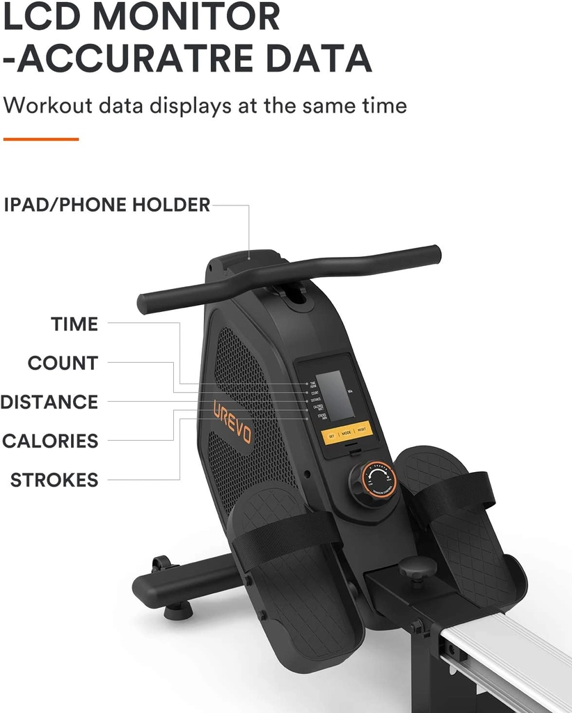 Máy Tập Xô Ngực Tay Xiaomi Urevo Folding Rower Độ Ồn Thấp 35dB Với Thiết Kế Nhỏ Gọn Linh Hoạt, Công Suất Lớn - Hàng Chính Hãng