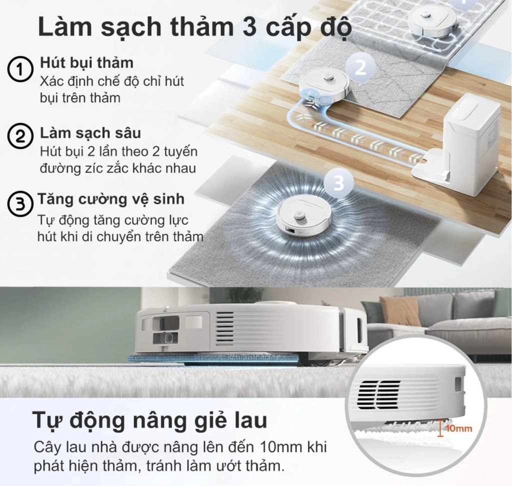 Robot Hút Bụi Lau Nhà Roborock Q Revo MaxV Lực Hút 7.000 Pa - Hàng Chính Hãng