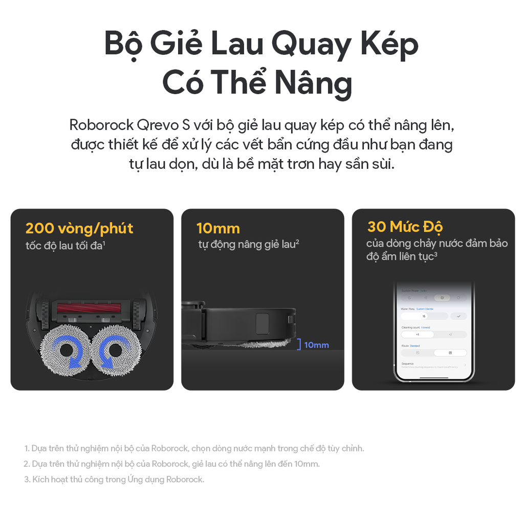 Robot Hút Bụi Lau Nhà Roborock Q Revo S Lực Hút 7.100 Pa Sấy Khí Nóng - Hàng Chính Hãng