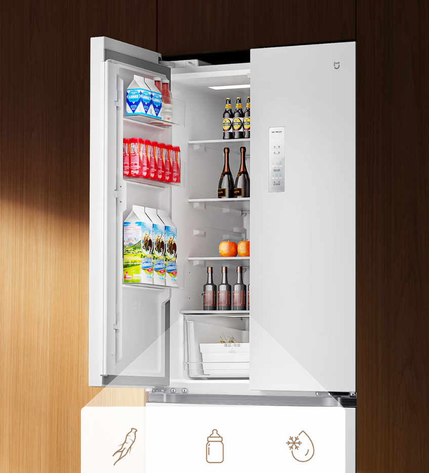 Tủ Lạnh Xiaomi Mijia 439L Mặt Pha Lê Ngăn Đông Mềm, Thiết Kế 4 Cửa