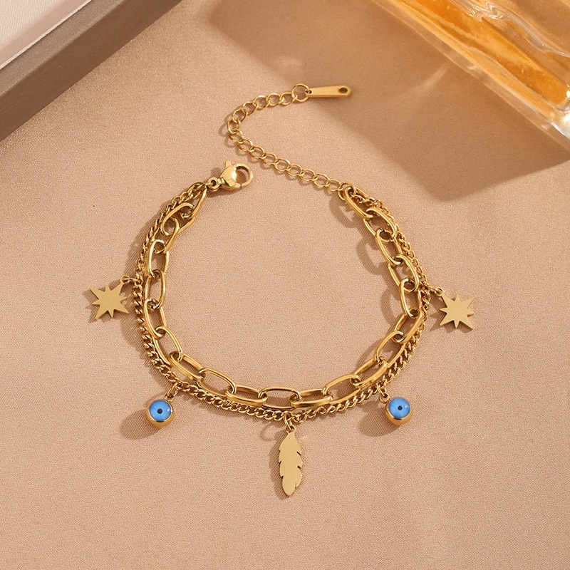 Vòng tay titan mạ vàng charm 2500213