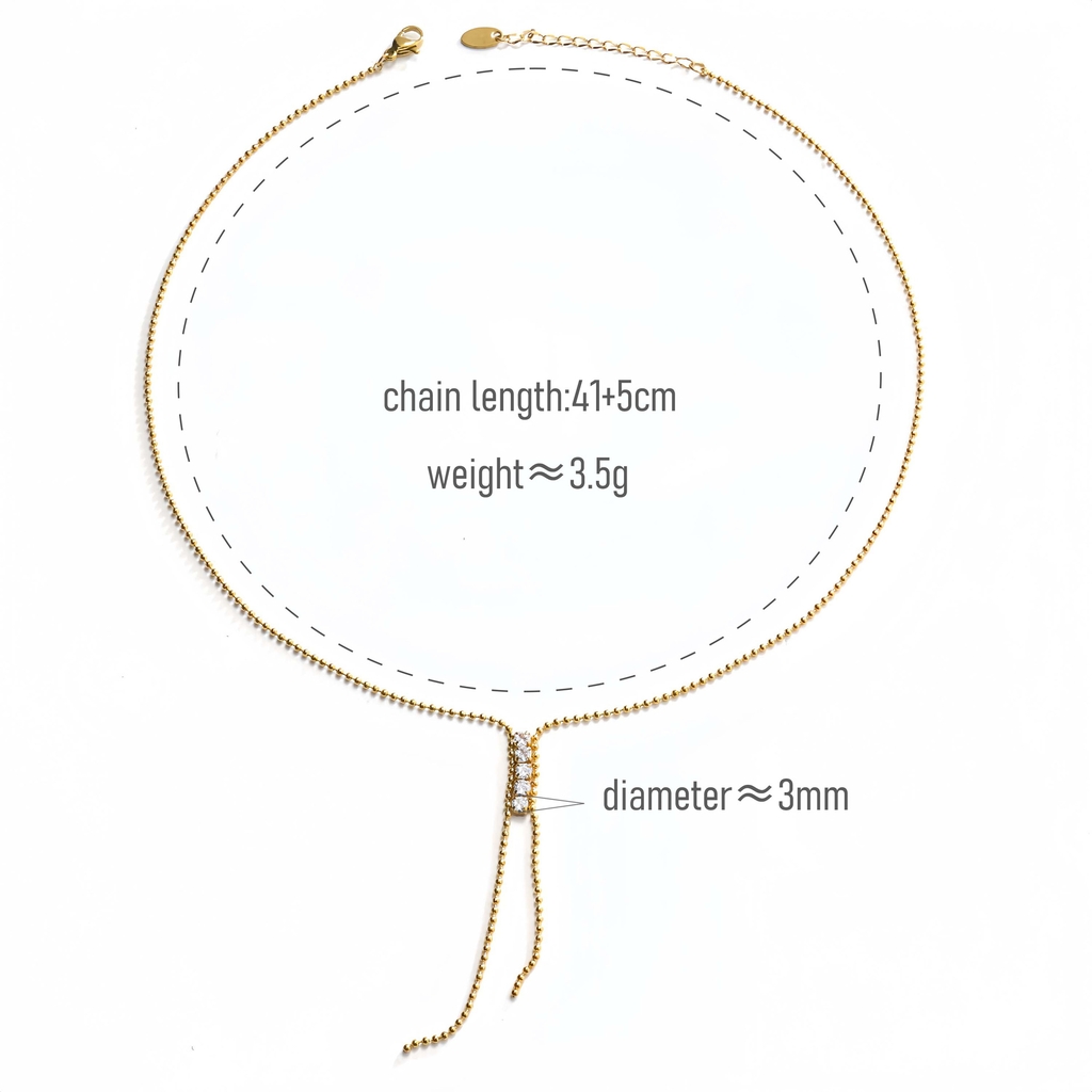 Dây chuyền titan vàng  hạt 2600027