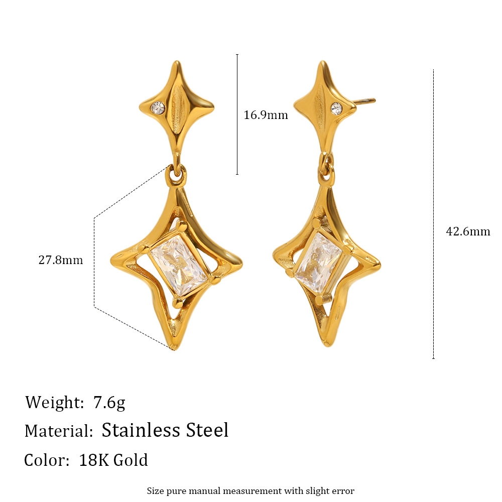 Bông tai titan đá giọt nước 2500950