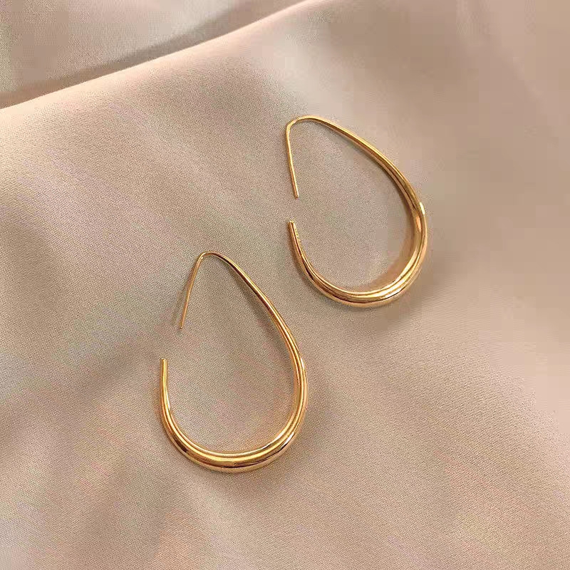 Bông tai titan mạ vàng oval 2500999