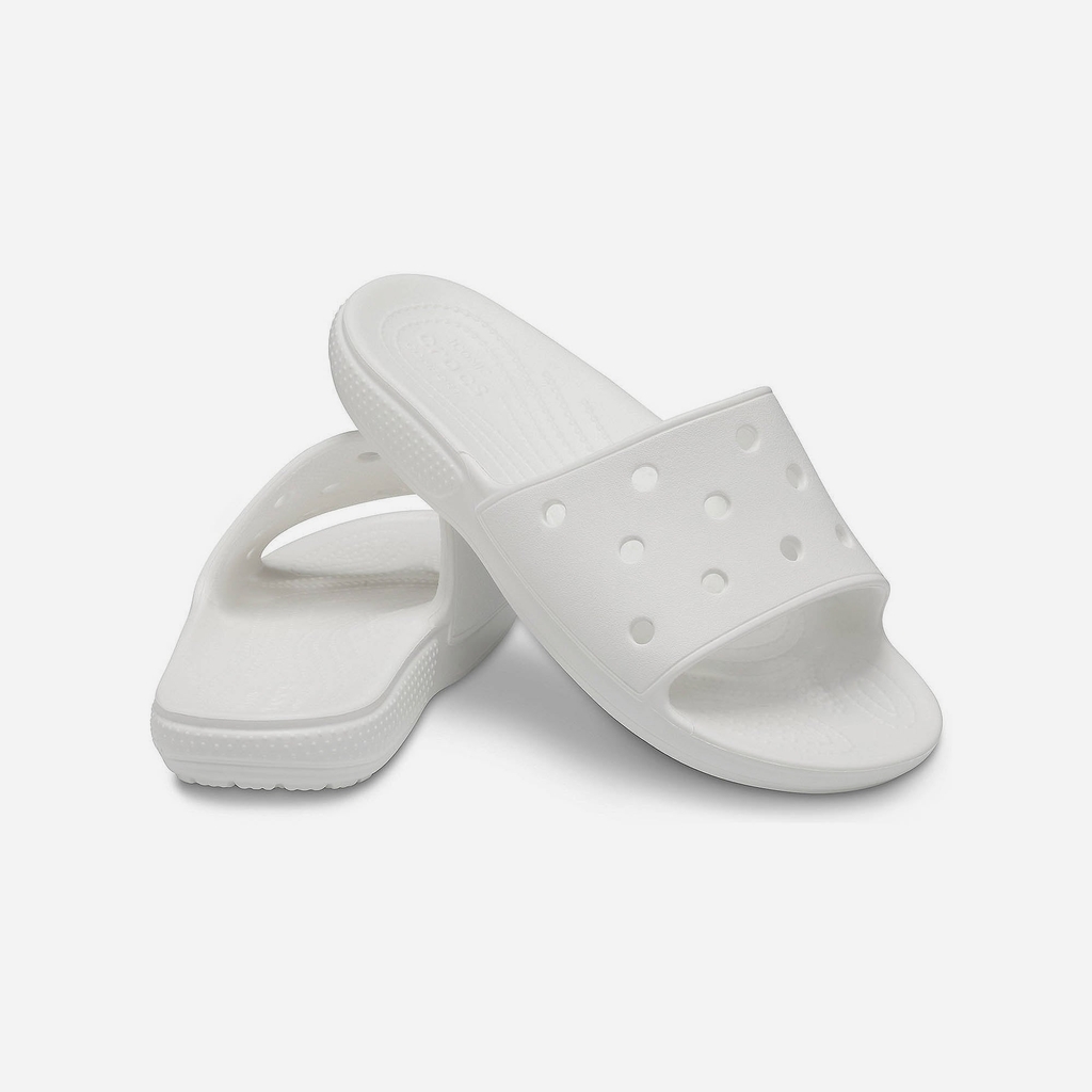 Dép Quai Ngang Unisex Crocs Classic - Trắng