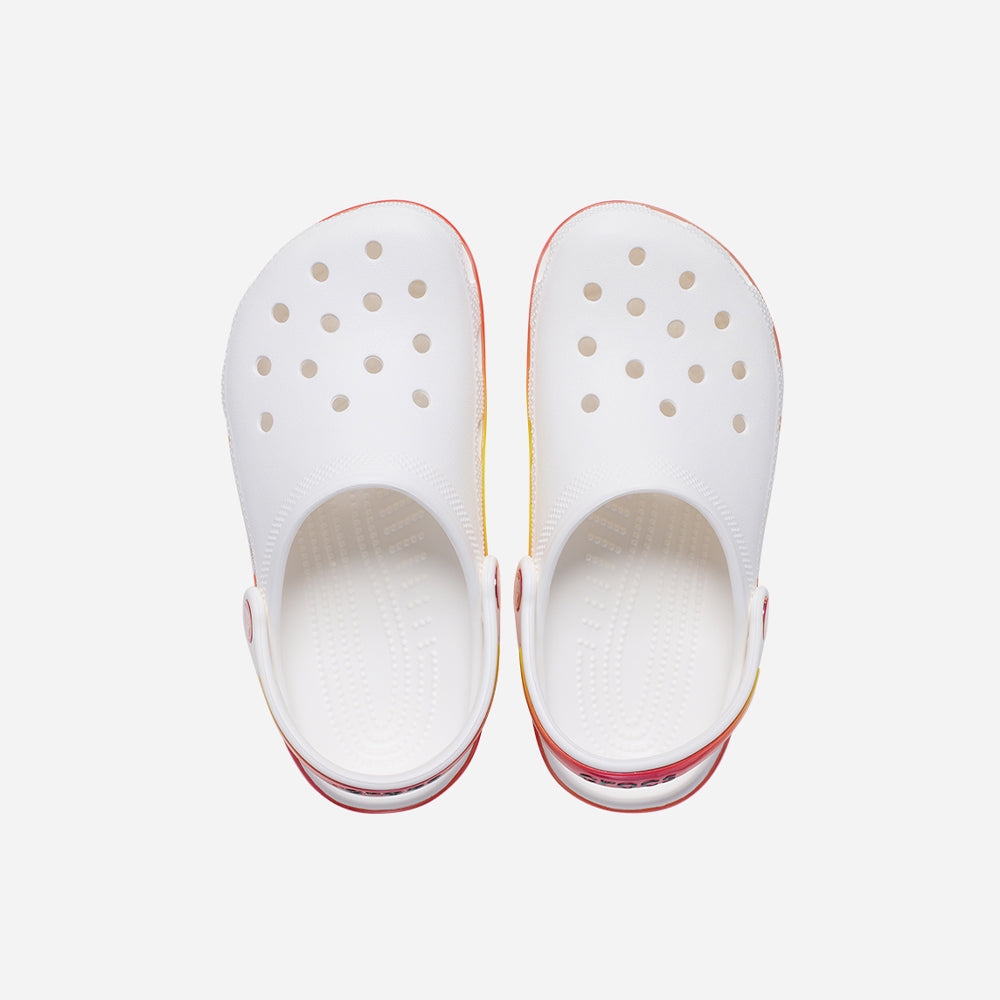 Giày Clog Trẻ Em Crocs Classic Reflector - Trắng