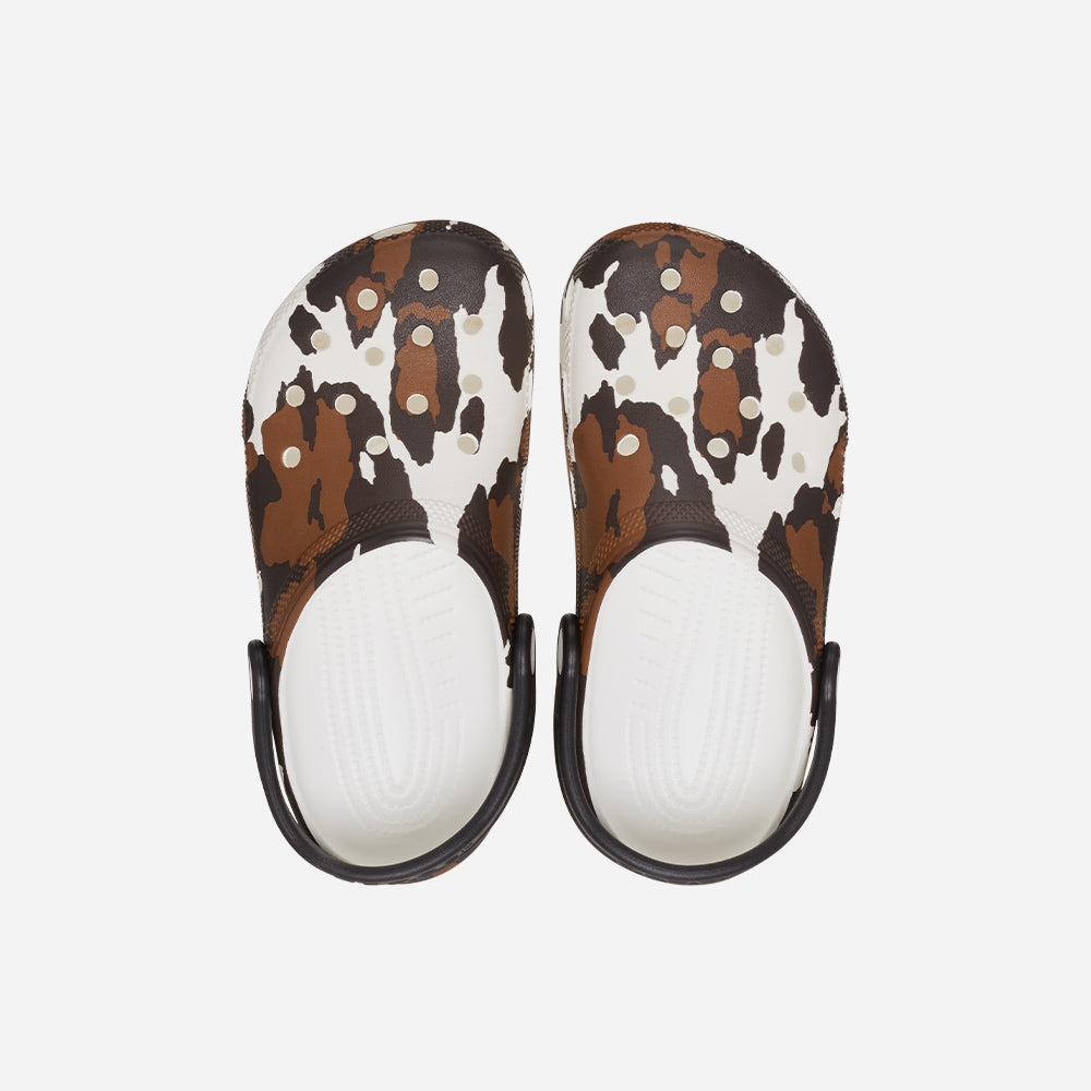 Giày Clog Trẻ Em Crocs Classic Cow Print - Nâu