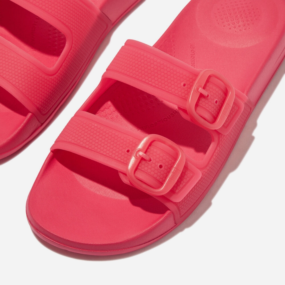 Dép Quai Ngang Nữ Fitflop Iqushion Translucent Two-Bar Buckle - Đỏ