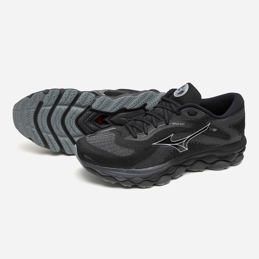 Giày Chạy Bộ Nam Mizuno Wave Sky 7 2E - Đen