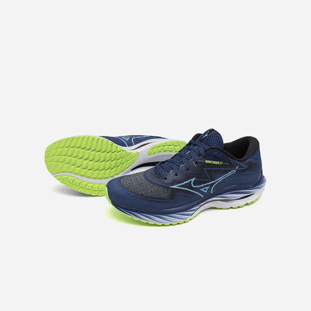 Giày Chạy Bộ Nam Mizuno Wave Rider 27 Ssw 2E - Xanh Navy