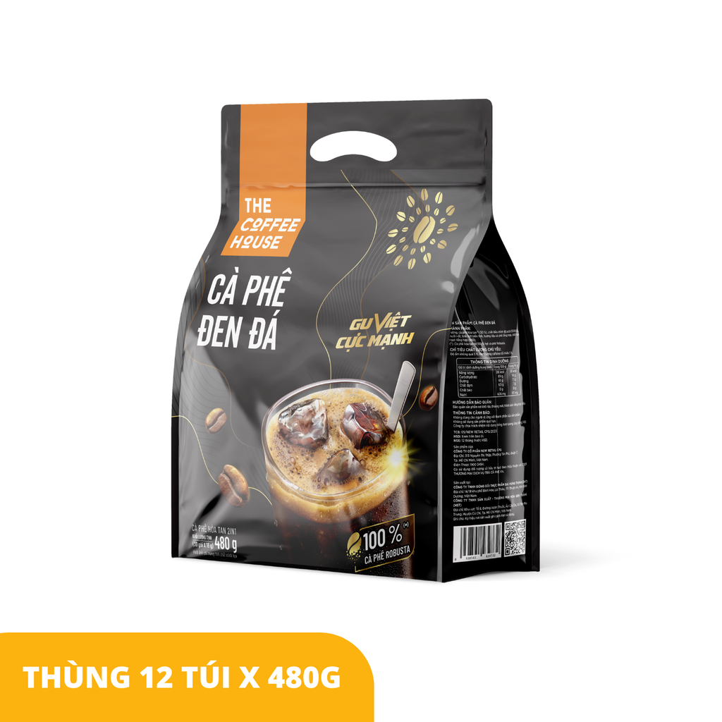 Thùng Túi cà phê đen đá The Coffee House (Túi 30 gói x 16 g)