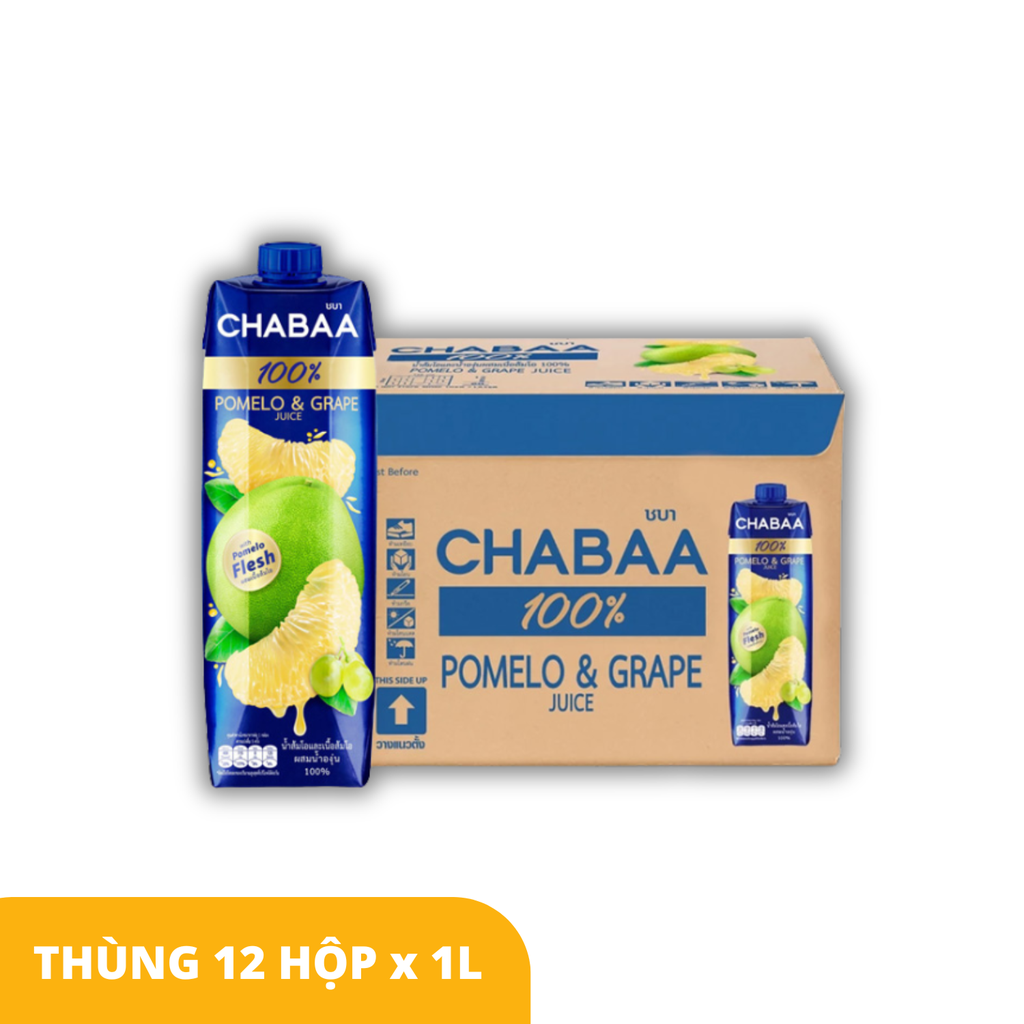 Thùng Nước ép Bưởi và Nho Chabaa - 12 Hộp 1L