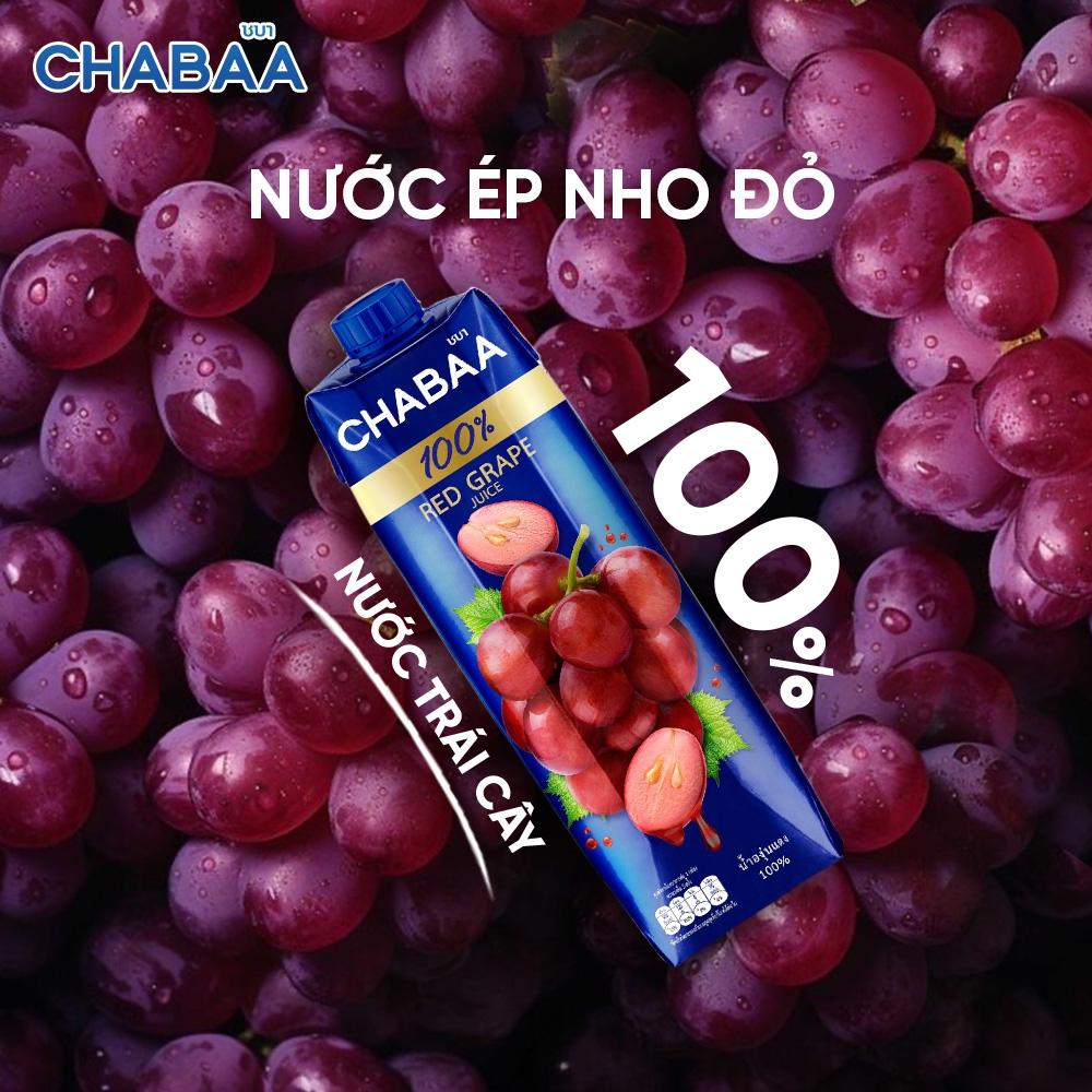 Thùng Nước ép Nho đỏ Chabaa - 12 Hộp 1L