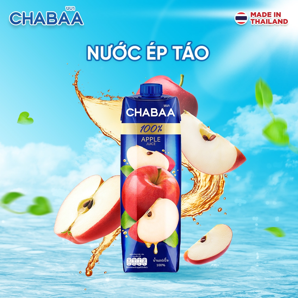 Thùng Nước ép Táo Chabaa - 12 hộp 1L