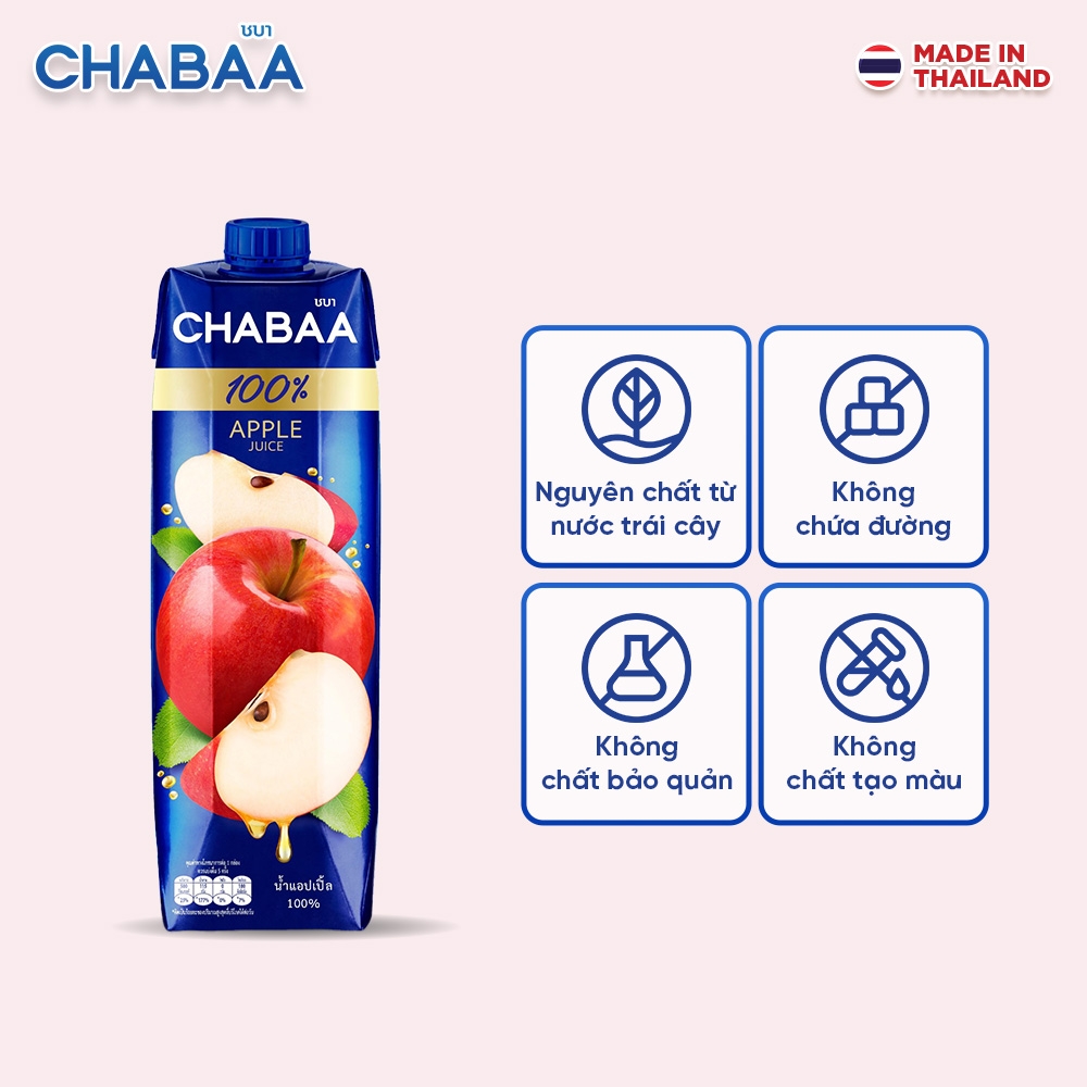 Thùng Nước ép Táo Chabaa - 12 hộp 1L