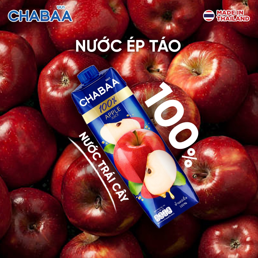 Thùng Nước ép Táo Chabaa - 12 hộp 1L