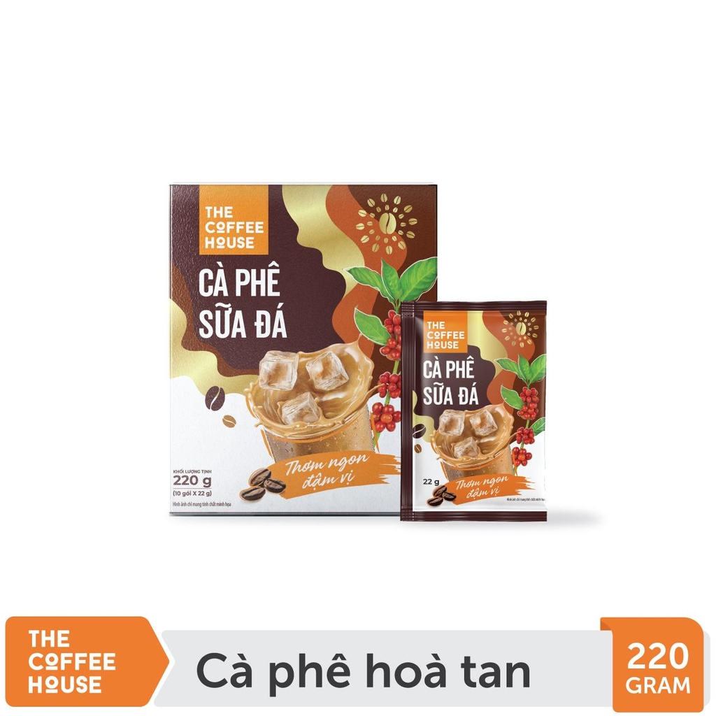 Thùng Cà Phê Sữa Đá Hòa Tan The Coffee House Hộp (10 gói x 22g) - Thùng 32 Hộp
