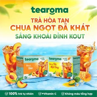 Thùng Trà Tearoma hòa tan vị Đào hộp 196g (14 gói x 14g) - Thùng 24 Hộp