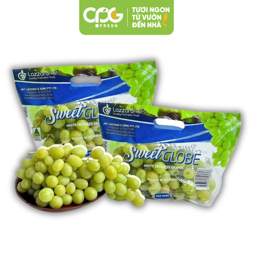 Nho xanh không hạt Sweet Globe Úc (Size 22mm++)