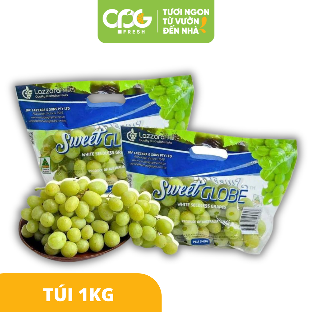 Nho xanh không hạt Sweet Globe Úc (Size 22mm++)