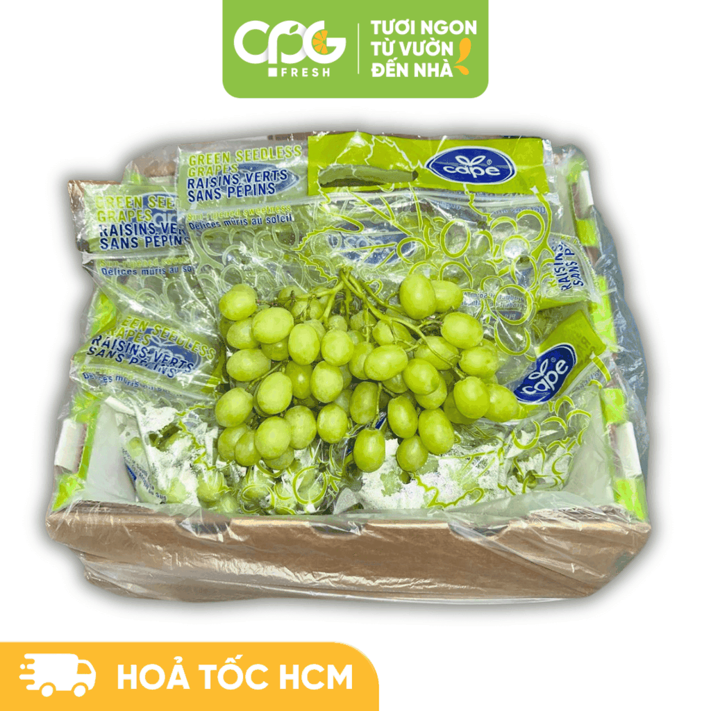 [Hoả tốc HCM] CPG Fresh - Nho xanh Sweet Globe Nam Phi Thùng 4.5kg