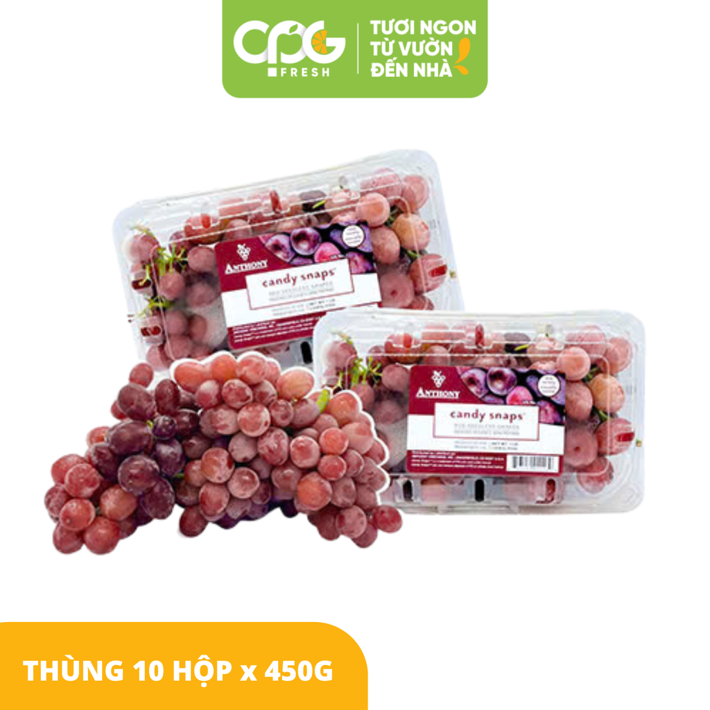 Nho đỏ không hạt Candy Snaps Mỹ (Size 15-22mm)
