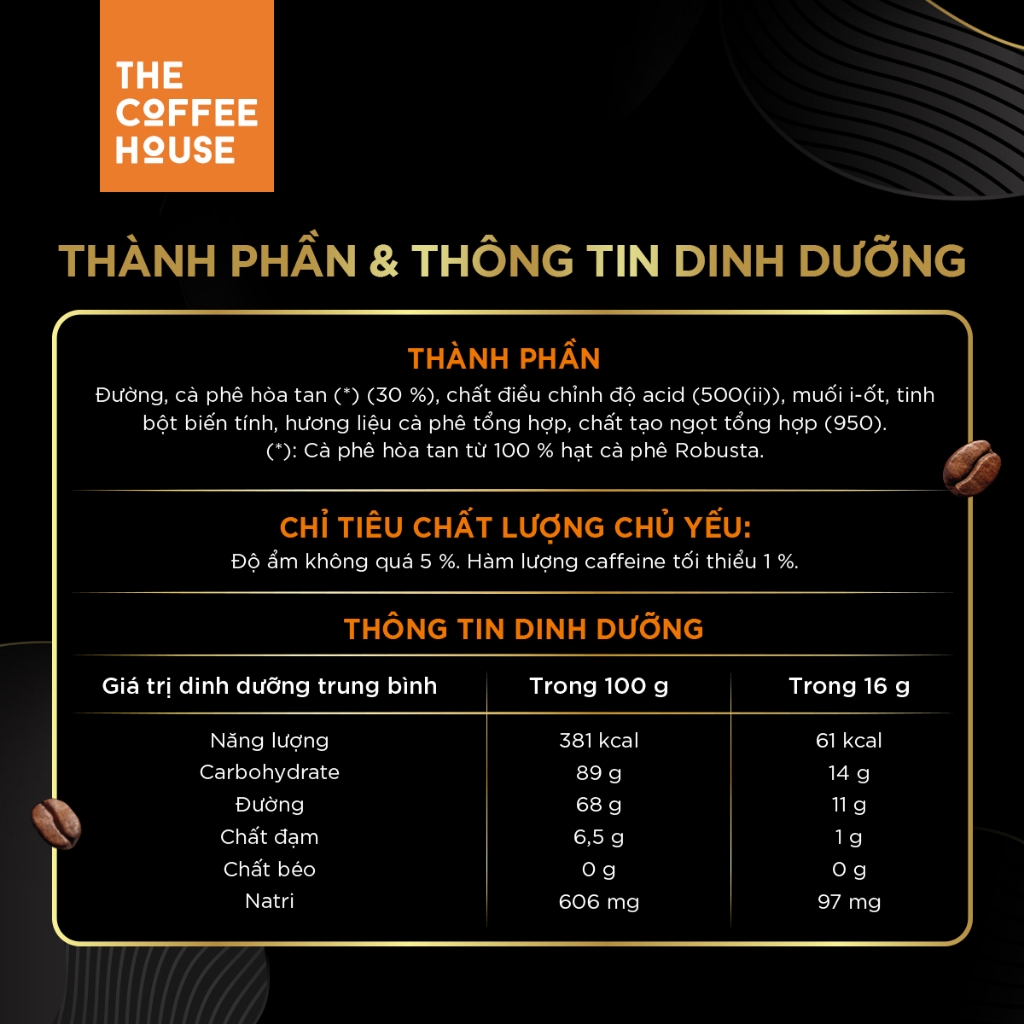 Thùng Hộp cà phê đen đá The Coffee House (Hộp 14 gói x 16 g) - Thùng 24 Hộp