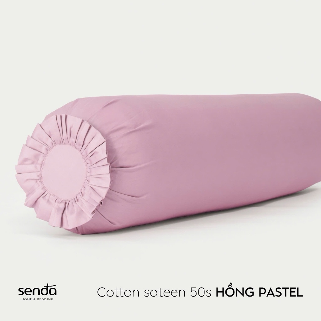 Vỏ gối ôm Cotton Sateen 50S trơn màu