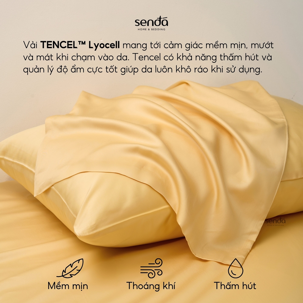 Vỏ gối nằm Lụa Tencel trơn màu