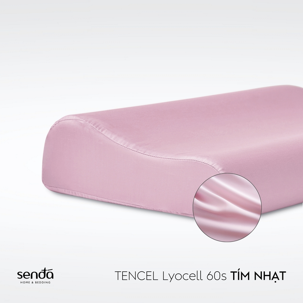 Vỏ gối cao su non - memory foam Lụa Tencel trơn màu 4