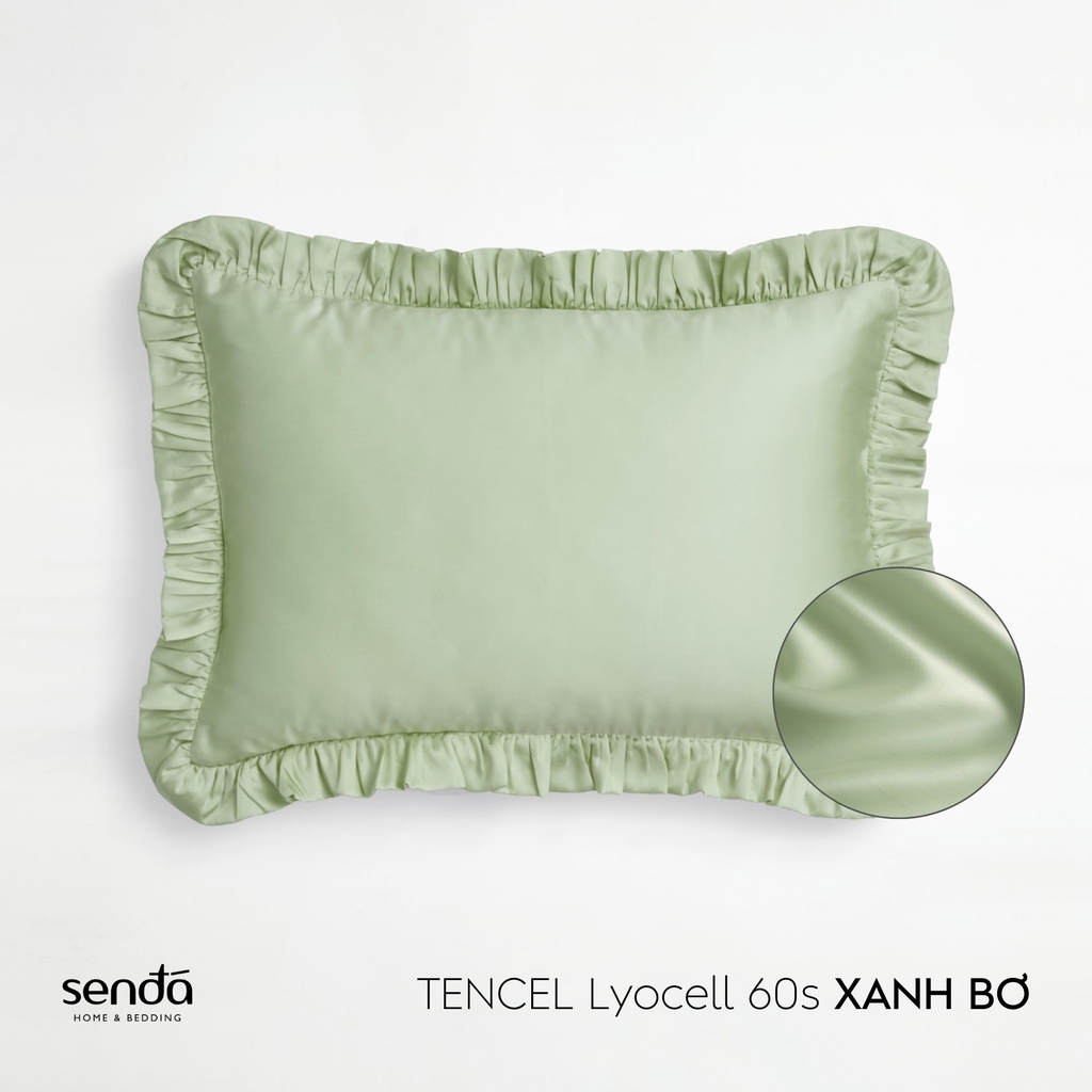 Vỏ gối Bèo Lụa Tencel 50x70 cm trơn màu