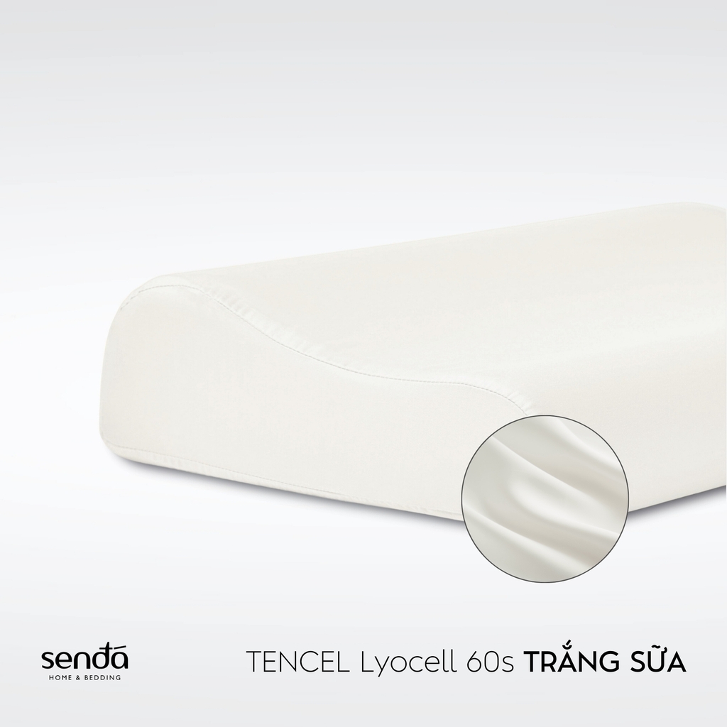 Vỏ gối cao su non - memory foam Lụa Tencel trơn màu 5