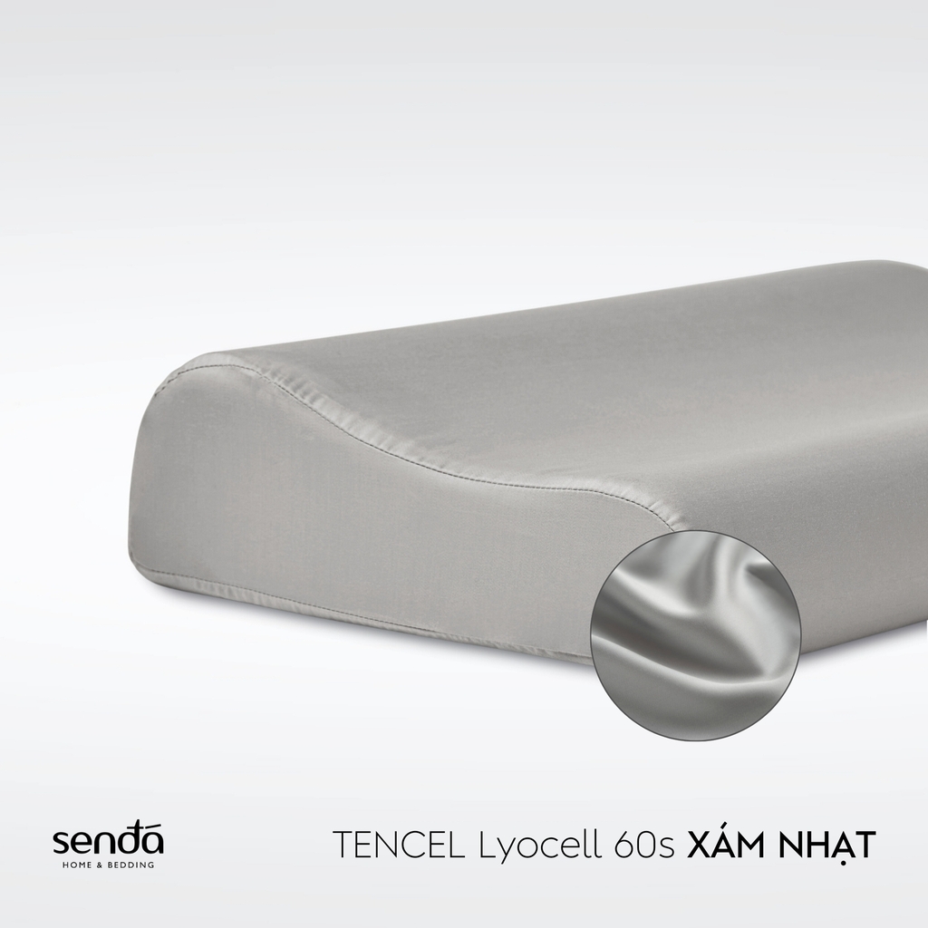Vỏ gối cao su non - memory foam Lụa Tencel trơn màu 5