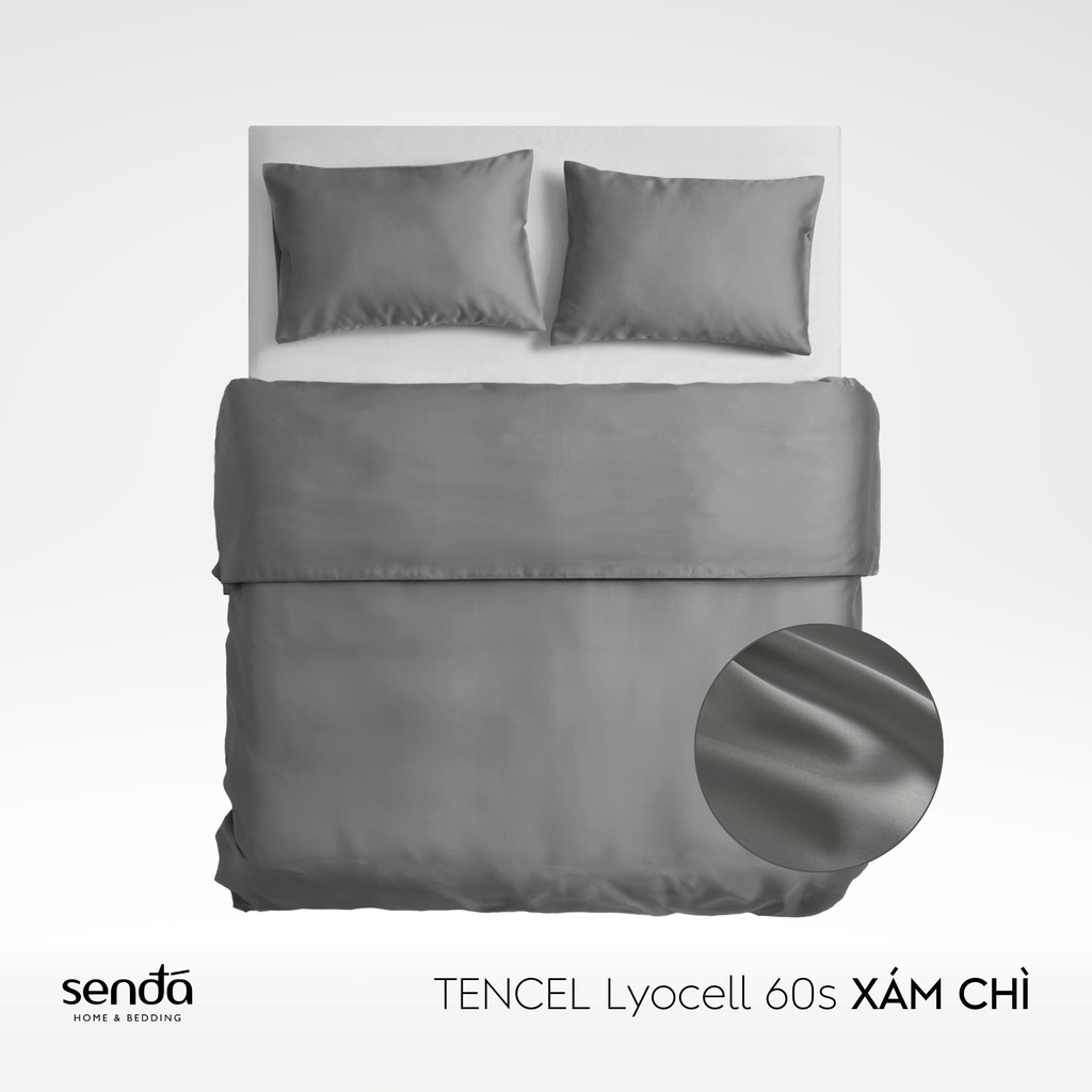 Bộ chăn gối 3 món Lụa Tencel trơn màu 2