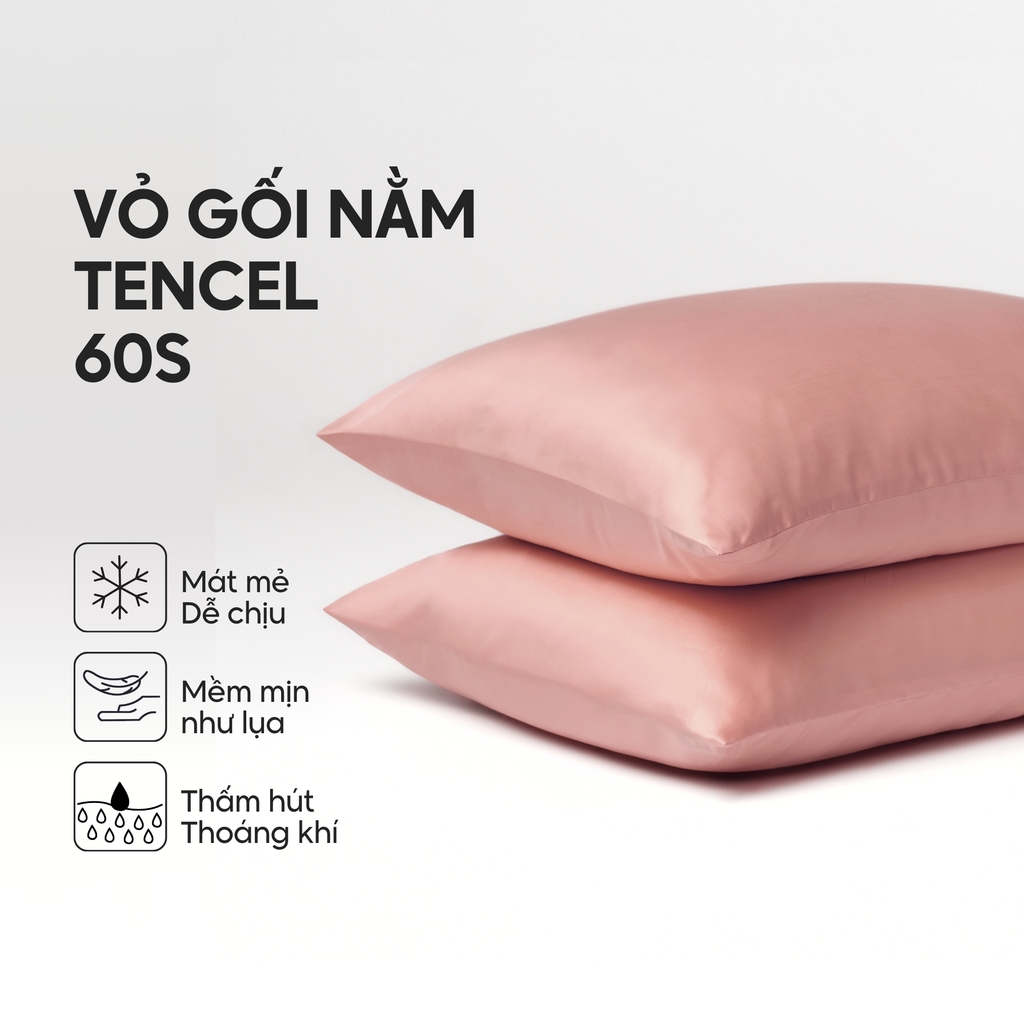Vỏ gối nằm Lụa Tencel trơn màu