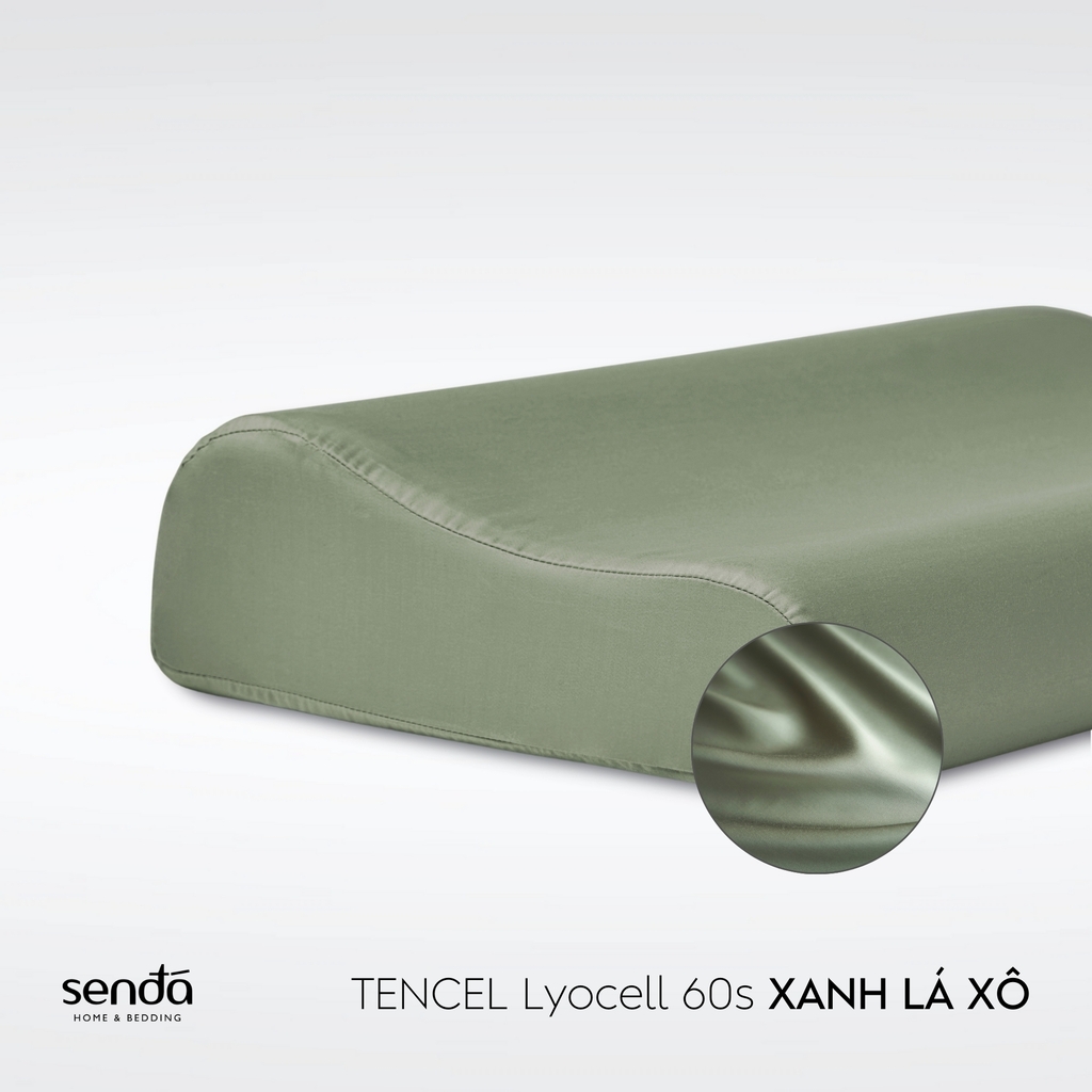 Vỏ gối cao su non - memory foam Lụa Tencel trơn màu 3