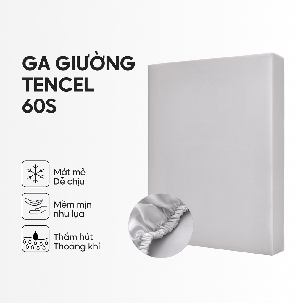 Ga giường Lụa Tencel trơn màu 4