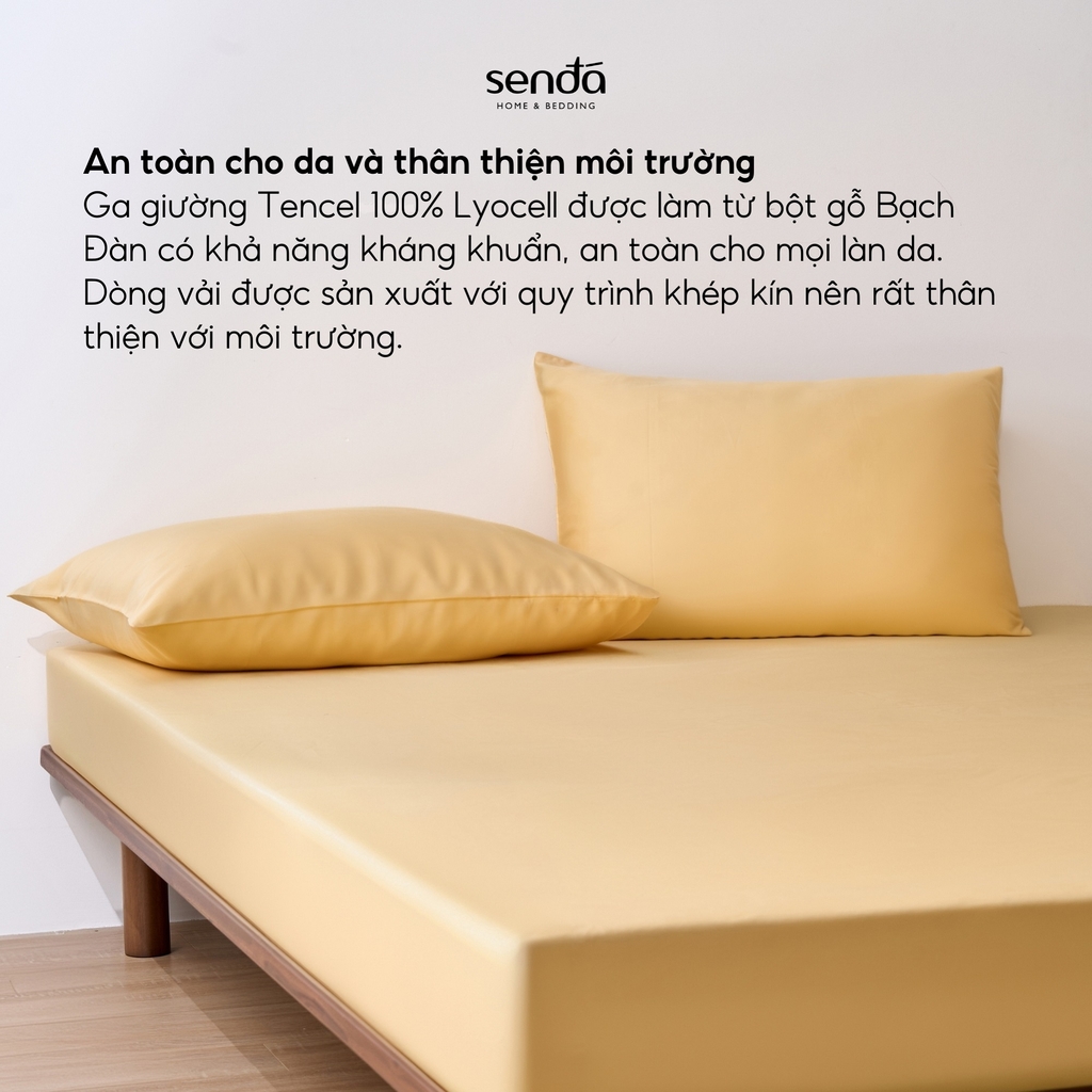 Bộ ga gối 3 món Lụa Tencel trơn màu