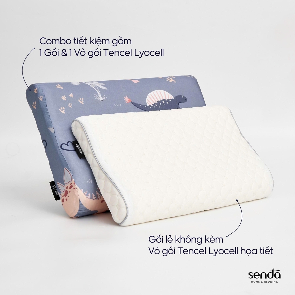 Gối cao su non hỗ trợ ngủ ngon cho bé, ruột gối ngủ sâu Memory Foam trẻ em cao cấp