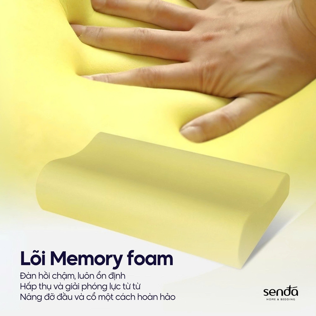 Gối cao su non hỗ trợ ngủ ngon cho bé, ruột gối ngủ sâu Memory Foam trẻ em cao cấp