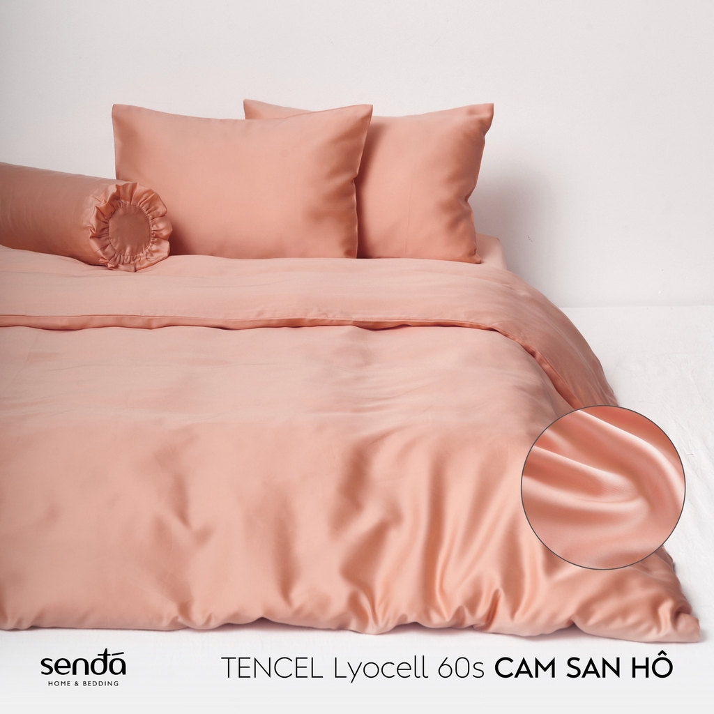 Bộ 5 món chăn ga gối Lụa Tencel trơn màu 3